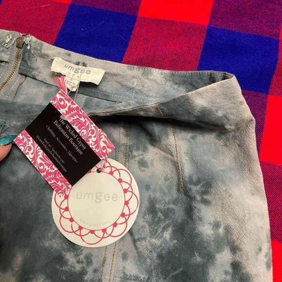 NWT Umgee Blue Grey Tie Dye Skirt Size Large NEW - Picture 4 of 5